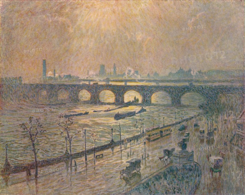 'Waterloo Bridge - A Rainy Day', c1917. Artist: Emile Claus.
