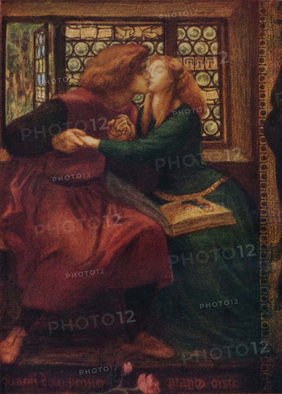'Paolo and Francesca da Rimini (detail)', 1855. Artist: Dante Gabriel Rossetti.