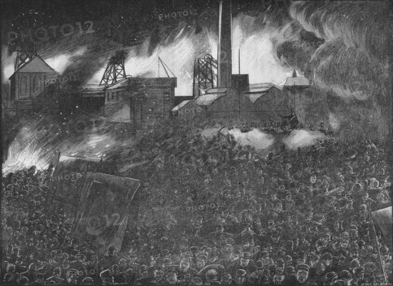 Featherstone riots: the soldiers firing on the people, 1893 (1906). Artist: Arthur Salmon.