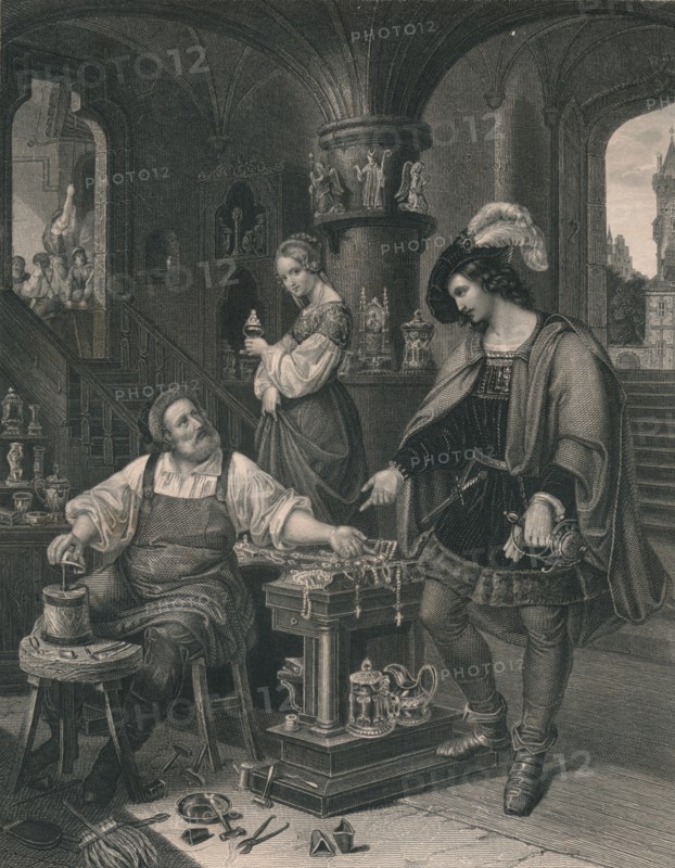 'The Goldsmith's Daughter', c1850. Artist: Albert Henry Payne.