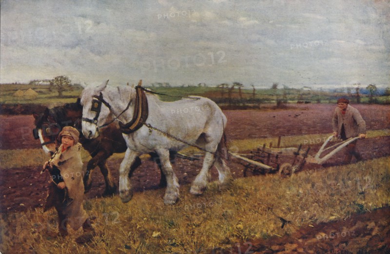 'Ploughing', 1889 (1935). Artist: George Clausen.