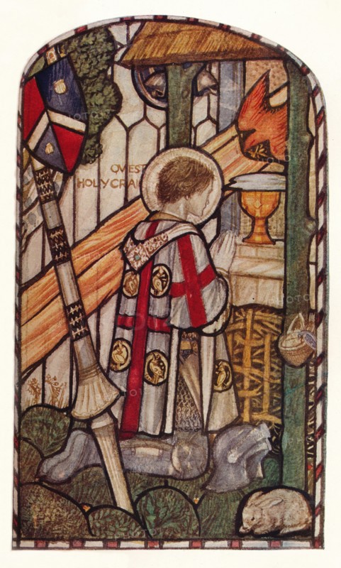 'Sir Galahad. Design for a window at Kelvin-Side, Glasgow', c1914.  Creator: Harry Payne.