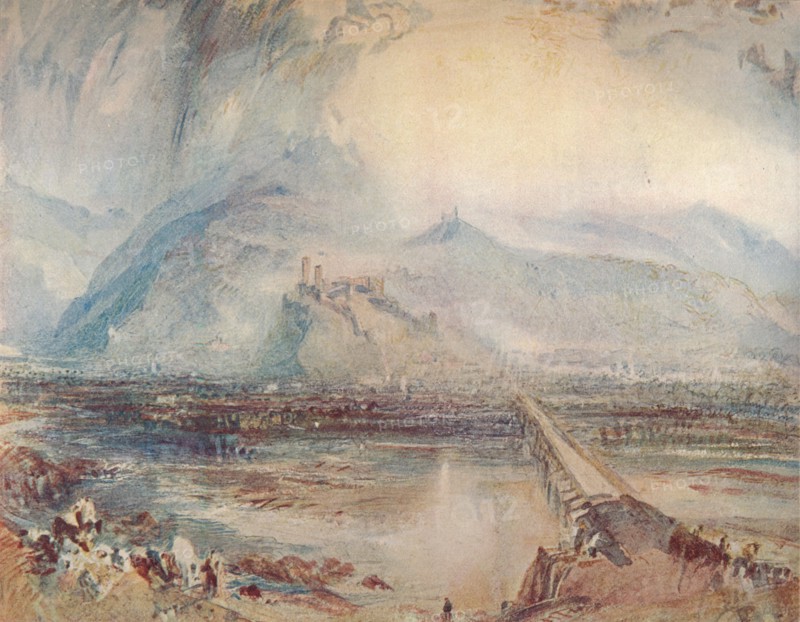 'Bellinzona: From the Road to Locarno', 1909. Artist: JMW Turner.