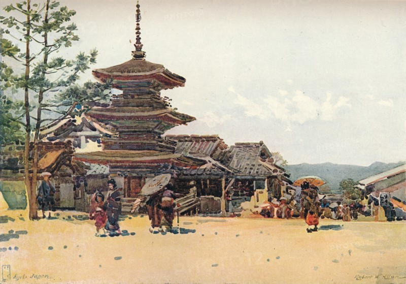 'Yasaka Pagoda, Kyoto, Japan', c1909. Artist: Robert Weir Allan.