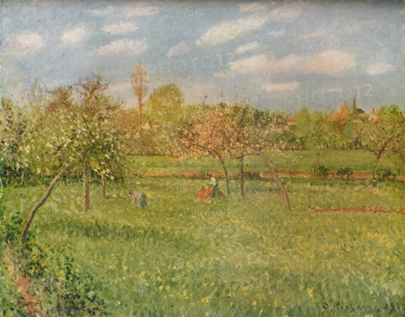 'Apple Trees at Eragny, Morning Sunshine', c1896. Artist: Camille Pissarro.