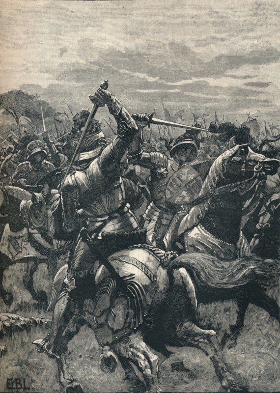 Richard III at the Battle of Bosworth, 1485 (1905). Artist: Unknown.