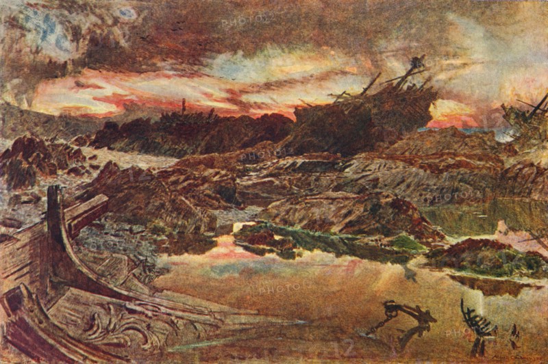 The Invincible Armada, 1588 (1905).  Artist: Unknown.