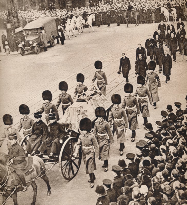 'Simple Majesty: King George's coffin, covered by the Royal Standard', 1936. Artist: Unknown.