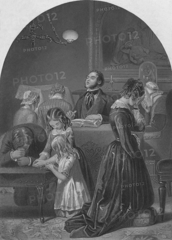 'Family Worship', c1870. Artist: Edward Henry Corbould.