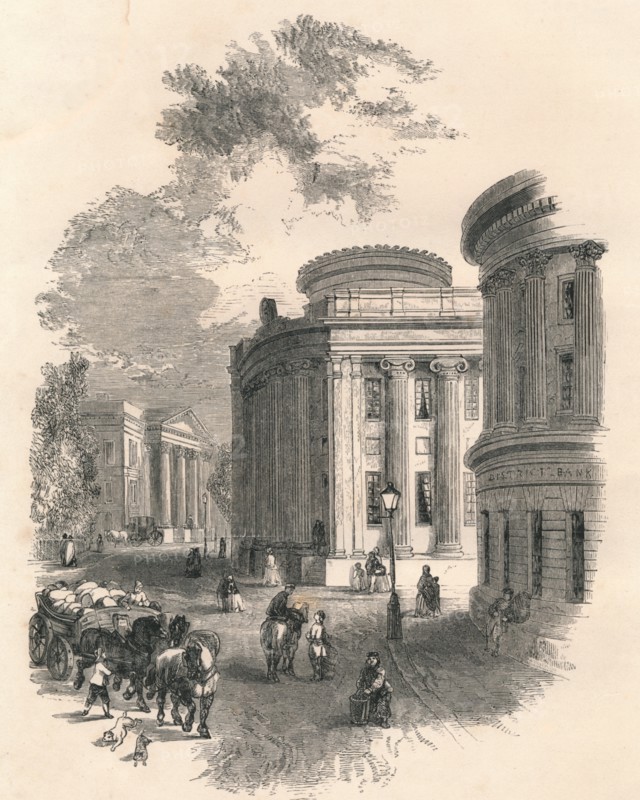 'Old Town Hall and Commercial Buildings, Leeds', c19th century. Artist: Unknown.