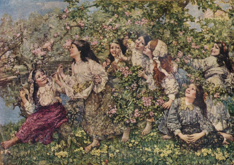 'A Spring Roundelay', 1910 (1935). Artist: Edward Atkinson Hornel.