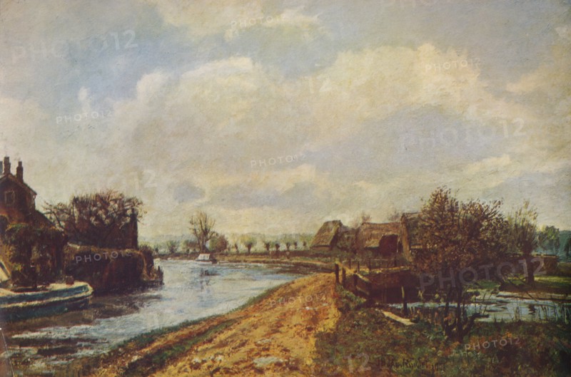 'The Canal at Rickmansworth', 1908 (1935). Artist: John William Buxton Knight.