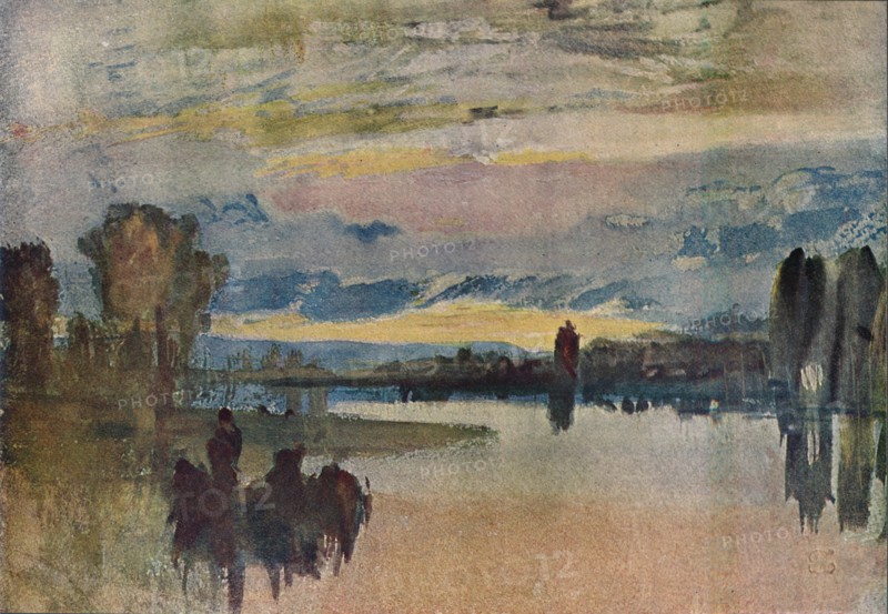 'On the Lake at Petworth - Evening', 1909. Artist: JMW Turner.