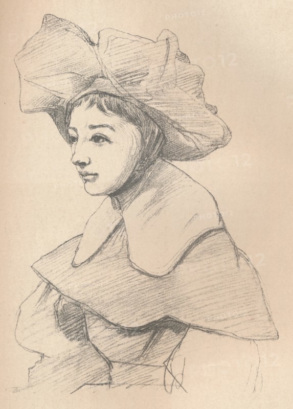 'Portrait of a Young Woman in a Large Hat, My Hagar', c1830. Artist: Jean-Baptiste-Camille Corot.
