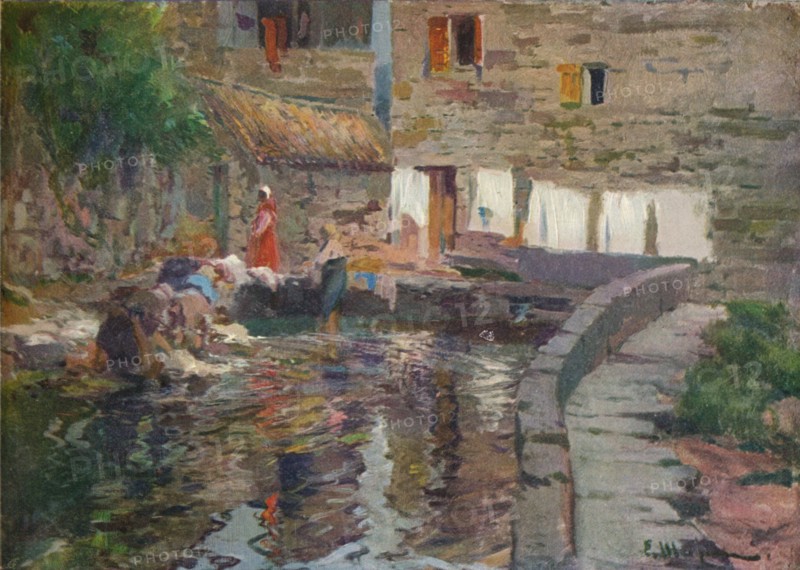 'Washerwomen, Pontevedra', c1904. Artist: Eliseo Meifren y Roig.