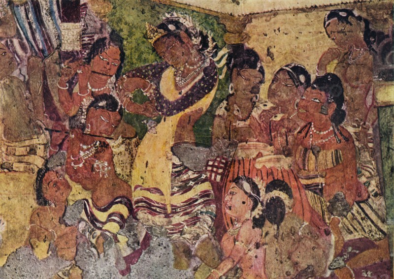 'Wall painting from the Caves of Ajanta', c480. Artist: Unknown.