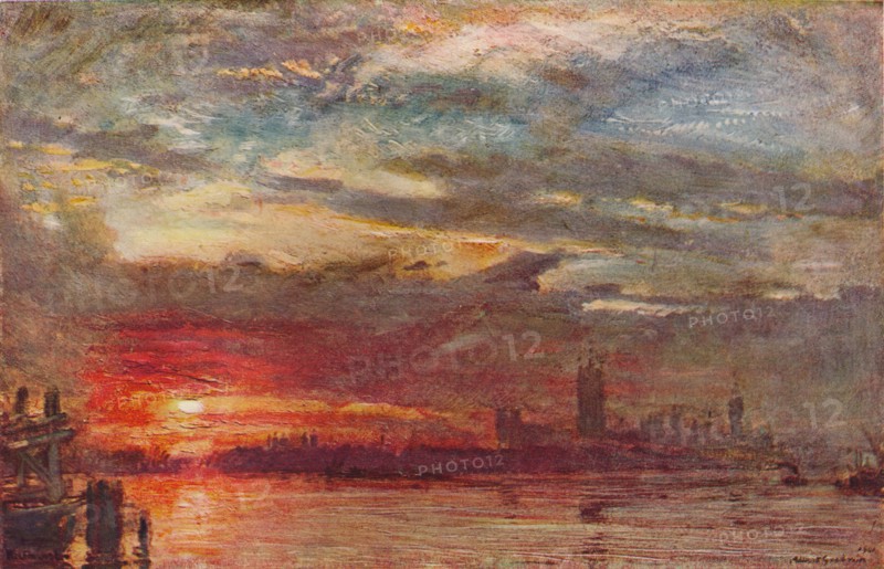'Westminster Sunset ', 1900. Artist: Albert Goodwin.