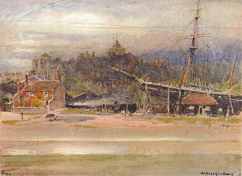 'Boatbuilder's Yard, Rye', 1910. Artist: Albert Goodwin.