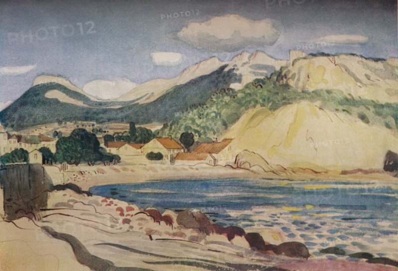 'Bay in the South of France', 1931. Artist: Derwent Lees.