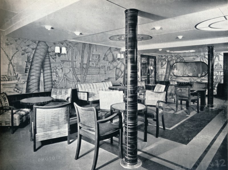 'Second Class Smoking Room on board Victoria', 1931. Artist: Unknown.