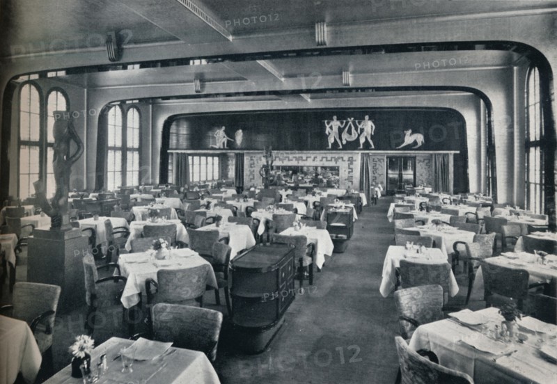 'First Class Dining Saloon on board Victoria', 1931. Artist: Unknown.