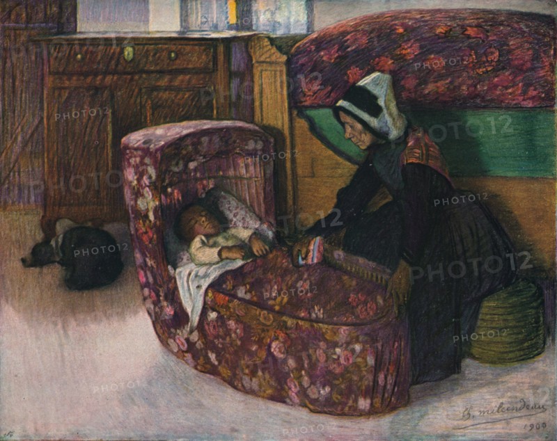 'Mere Et Enfant, Interieur Vendeen', 1900. Artist: Charles Milcendeau.