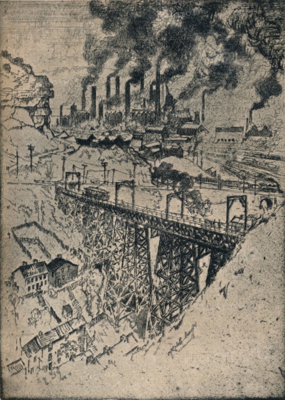 'Steel-Edgar Thomson Works', 1909. Artist: Joseph Pennell.
