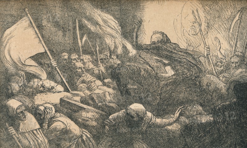 'The Triumph of Death, The Proclamation', c1885. Artist: Alphonse Legros.