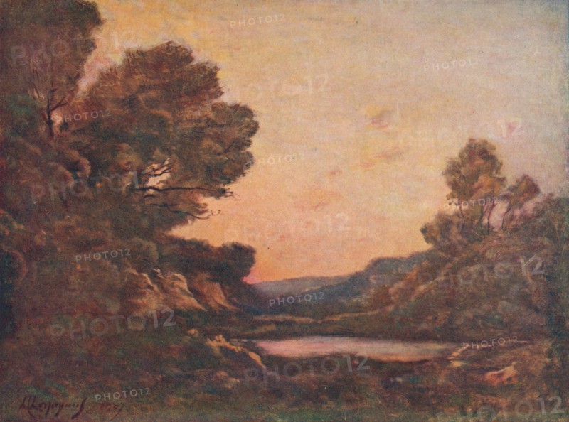 'Coucher Du Soleil', 1907. Artist: Henri-Joseph Harpignies.