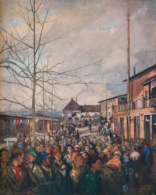 'Ruhleben Prison Camp, Christmas Dinner', 1917. Artist: Nicolaas Wilhelm Jungmann.