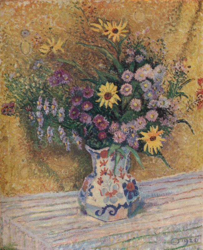 'Michaelmas Daisies', c1920. Artist: Lucien Pissarro.