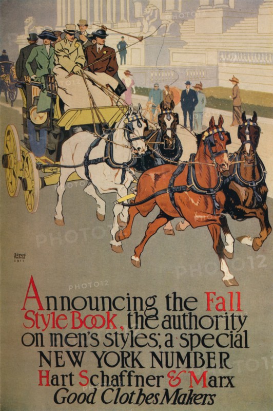 A Mens fashion magazine cover for 'The Fall Style Book', 1911. Artist: Edward Penfield.