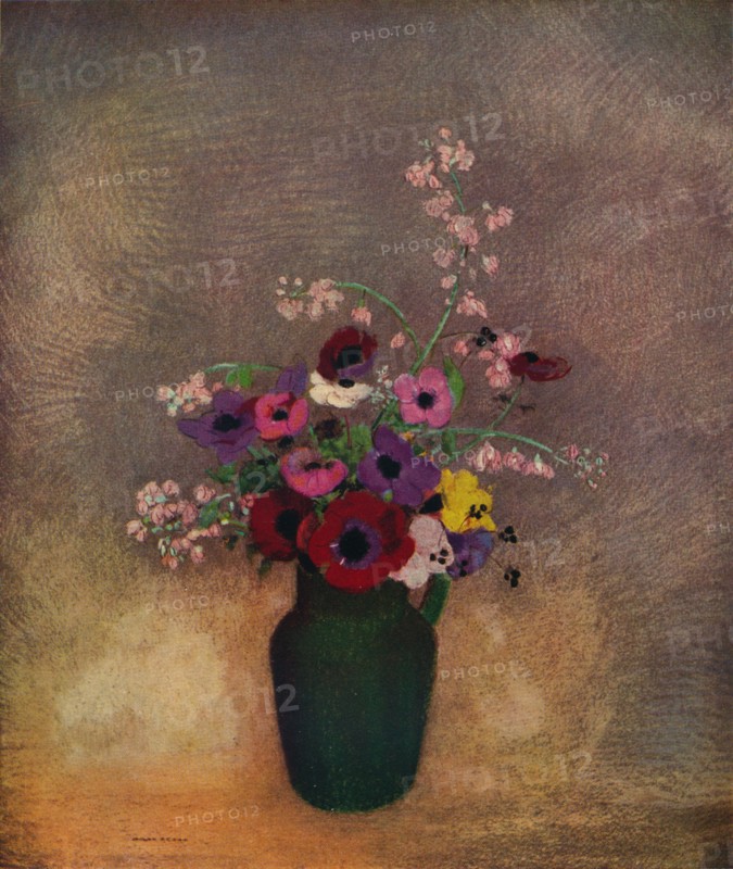 'Fleurs Dans Un Vase Vert', c1910. Artist: Odilon Redon.