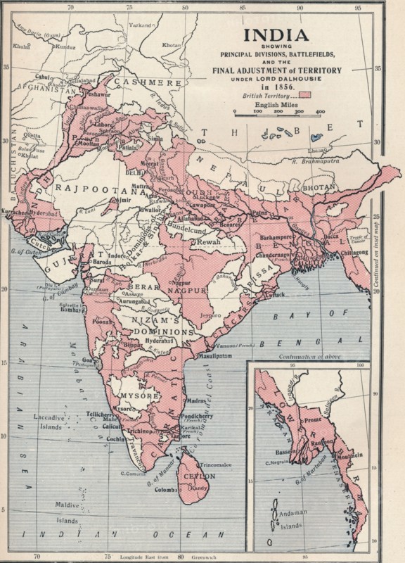 Map of India in 1856 (1906).  Artist: Unknown.