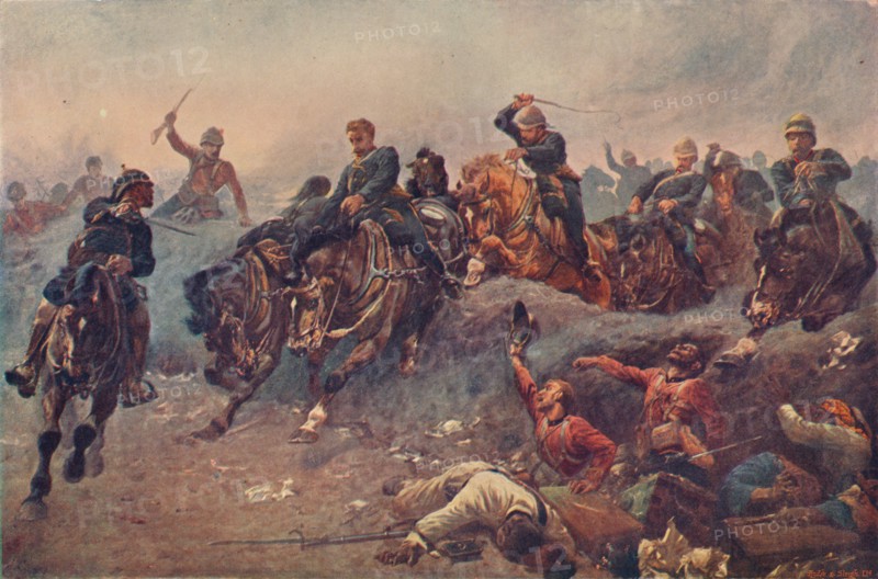'British Artillery Entering the Enemy's Lines at Tel-el-Kebir, Egypt, 1882', 1883 (1906). Artist: Unknown.