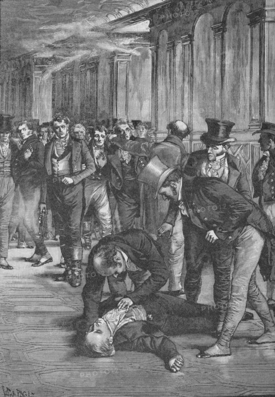 Assassination of Spencer Perceval, 1812 (1906). Artist: Unknown.