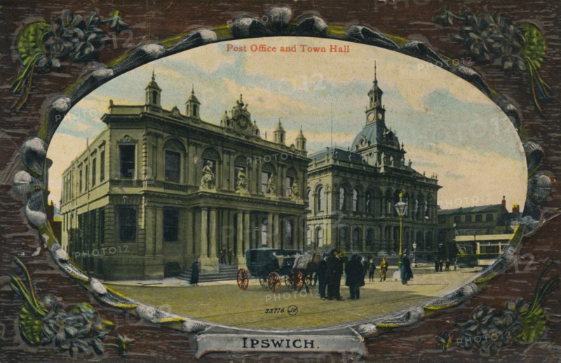 Post Office and Town Hall, Ipswich, Suffolk, c1905. Artist: Unknown.