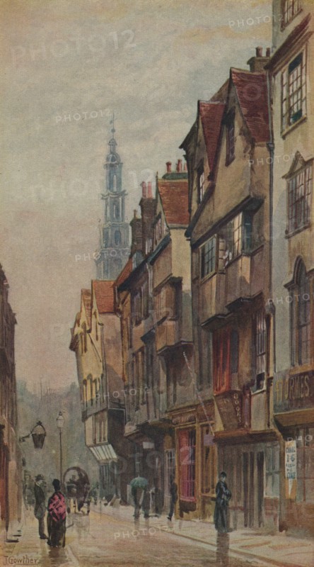 View of Wych Street, Westminster, looking east from New Inn gateway, London, c1880. Artist: John Crowther.