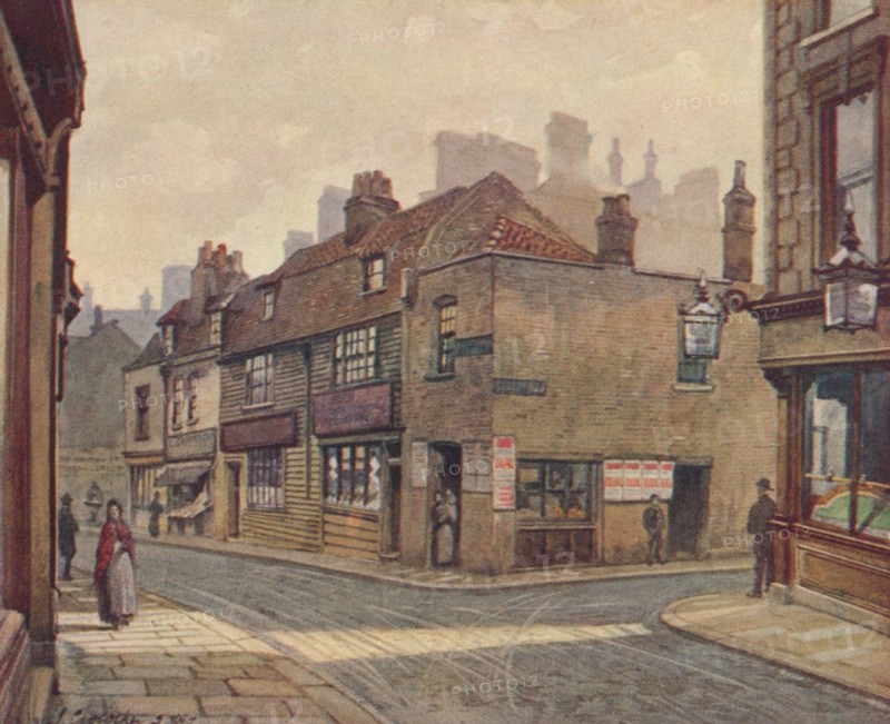 'Old Houses in Snowfields, Bermondsey', 1887 (1926). Artist: John Crowther.
