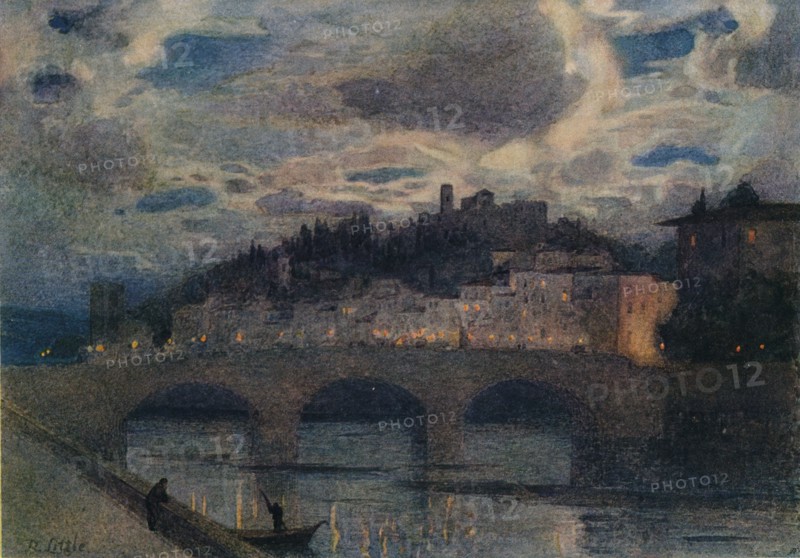'Moonlight on the Arno, Florence', c1907. Artist: Robert W Little.
