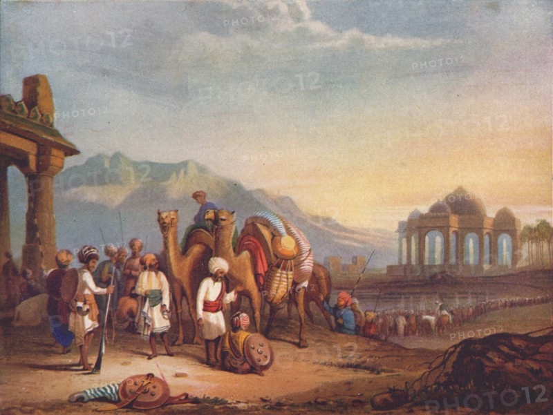 'Travellers with Escort in the Ancient Province of Kattywar', 1908. Artist: Unknown.