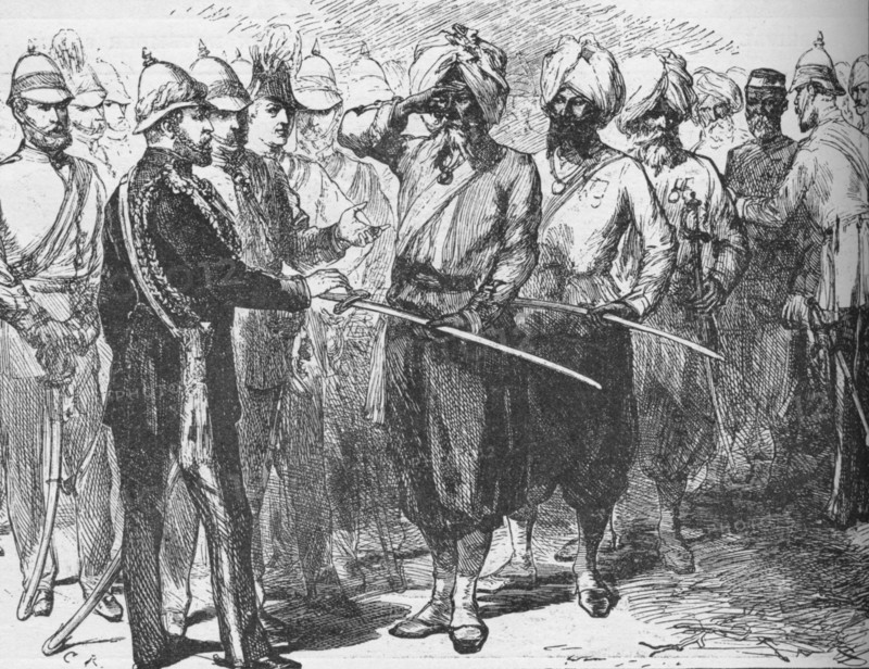 Reception for the survivors of the defence of Lucknow, India, January 1876 (1908). Artist: Unknown.