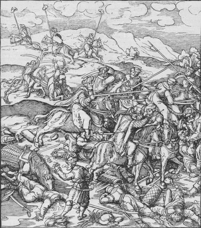 Battle between the Mongols under Timur and the Turks, c1400 (1908). Artist: Unknown.