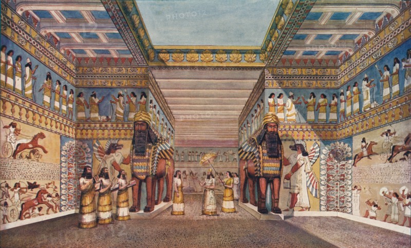 Ancient civilisation: within the palace of an Assyrian king, 1907. Artist: Unknown.