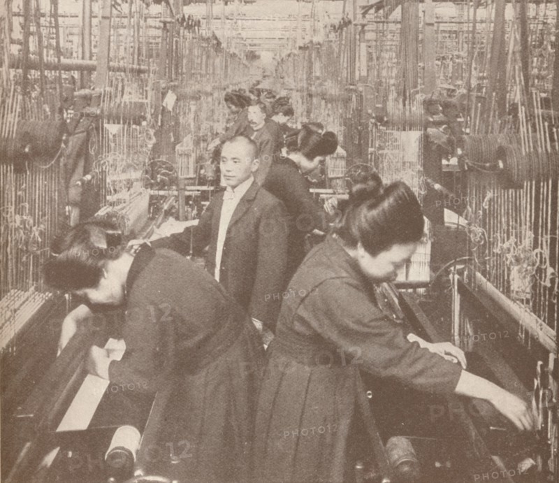 The busy interior of a flourishing silk factory in Japan, 1907. Artist: Unknown.