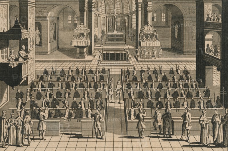 'The Celebration of the Auto-Da-Fee or Act of Faith in the Inquisition', 1769. Artist: Unknown.