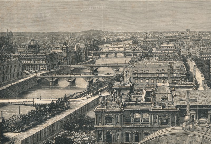 'View of Paris, Showng The Seven Bridges', 1882. Artist: Unknown.