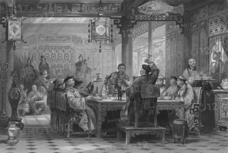 'Dinner Party at a Mandarin's House', 1843. Artist: G Paterson.