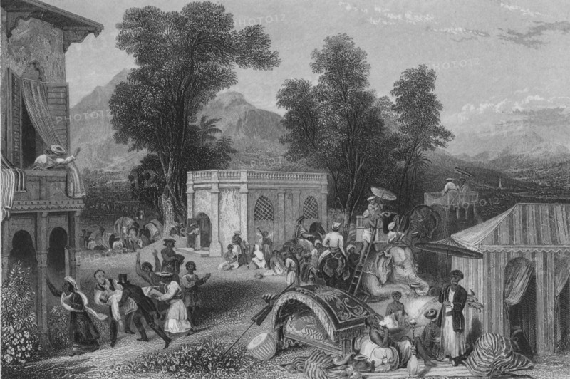 'Death of Bishop Heber', 1846. Artist: James Sands.