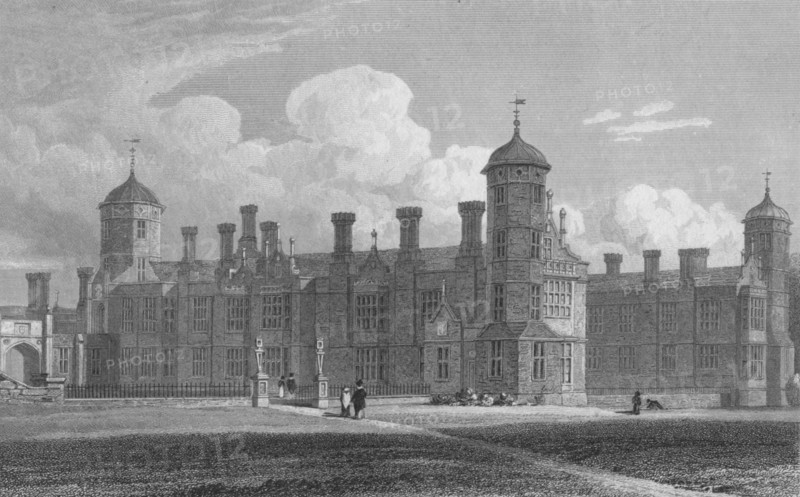 'Cobham Hall, (North West View) Kent', 1823. Artist: W Wallis.